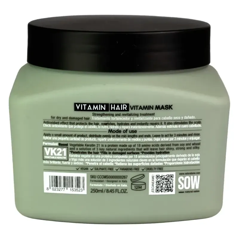 Vitamin Hair MASK 250 ML SOW - Imagen 2